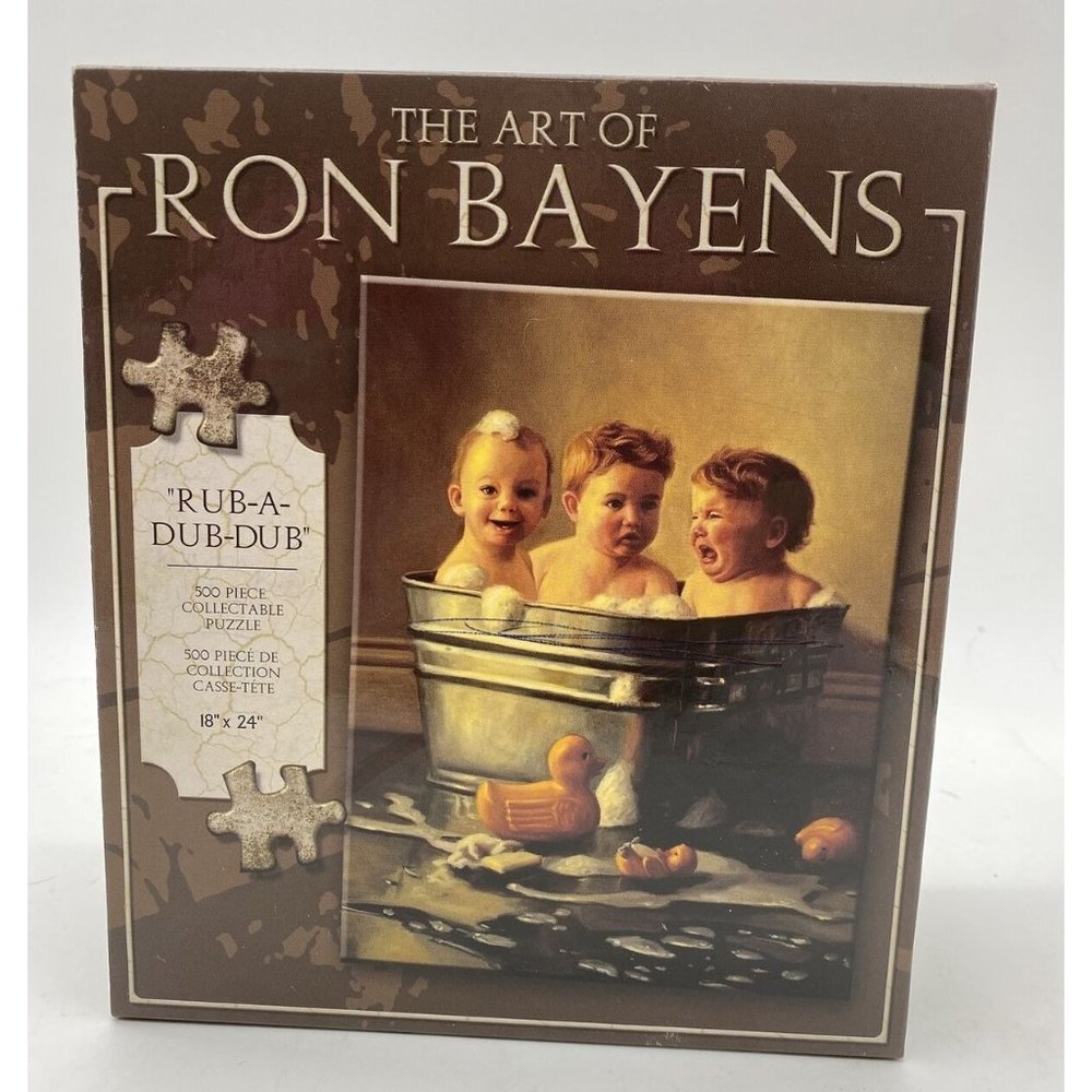 Vintage The Art Of Ron Bayens Rub-A-Dub-Dub 500 pc Jigsaw Puzzle Sealed Gift‎